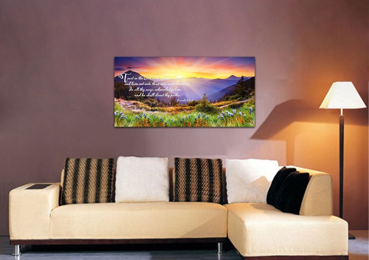 Proverbs 35-6 Niv Trust In The Lord Christian Scripture Wall Art Canvas