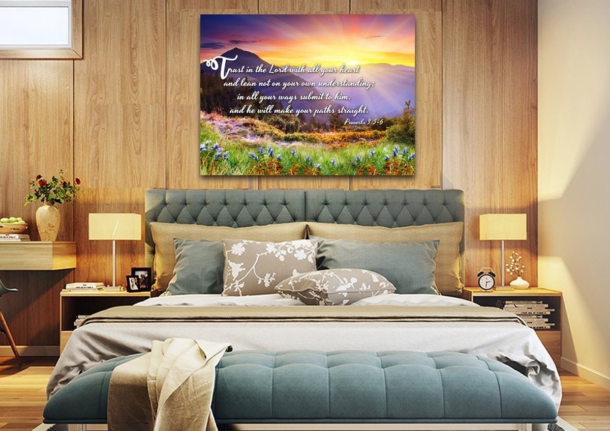 Proverbs 35-6 Niv Trust In The Lord Christian Scripture Wall Art Canvas