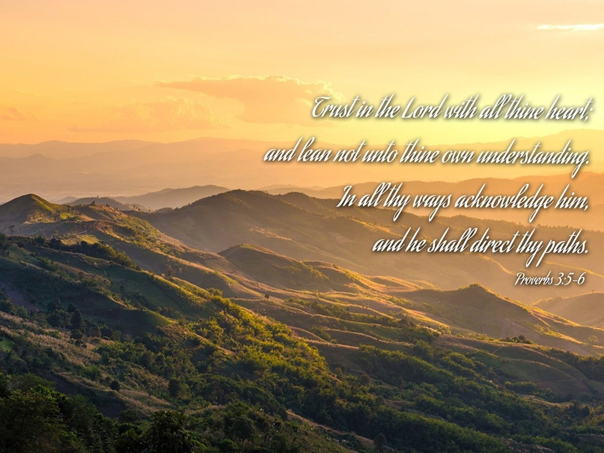 Proverbs 35-6 'Trust In The Lord With All Thine Heart' Christian Scripture Wall Art Canvas - Christian Canvas Wall Art