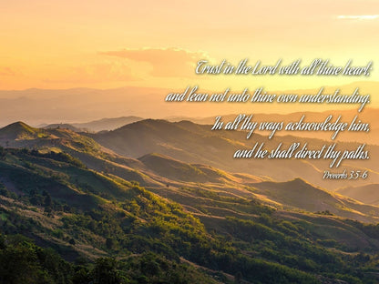 Proverbs 35-6 'Trust In The Lord With All Thine Heart' Christian Scripture Wall Art Canvas - Christian Canvas Wall Art