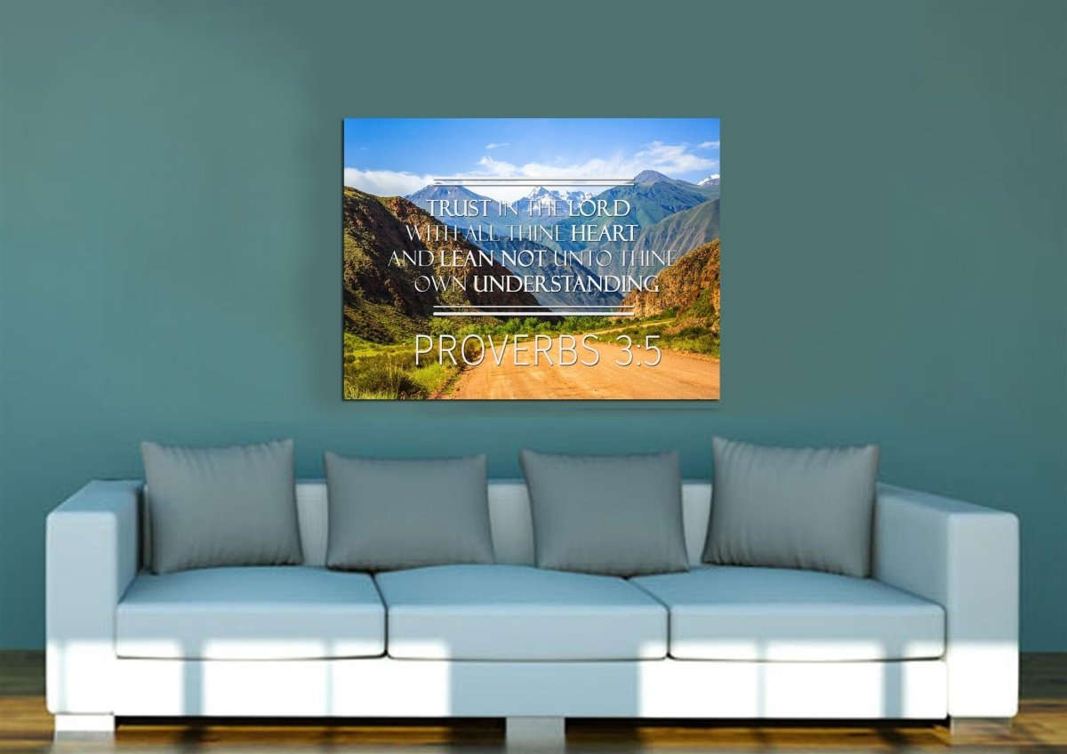Proverbs 35 #3 Kjv Trust In The Lord With All Thine Heart Bible Verse Wall Art Canvas - Christian Canvas Wall Art
