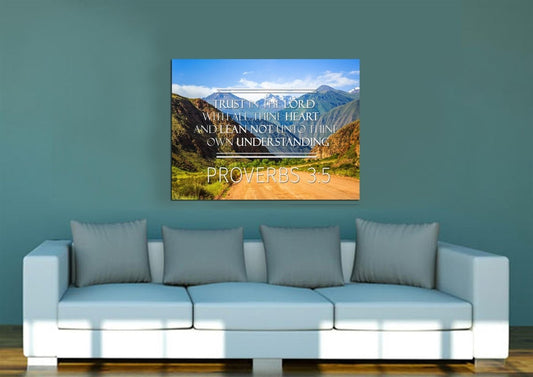 Proverbs 35 #3 Kjv Trust In The Lord With All Thine Heart Bible Verse Wall Art Canvas - Christian Canvas Wall Art