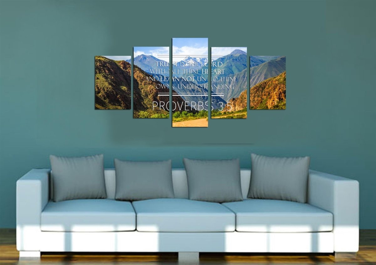 Proverbs 35 #3 Kjv Trust In The Lord With All Thine Heart Bible Verse Wall Art Canvas - Christian Canvas Wall Art