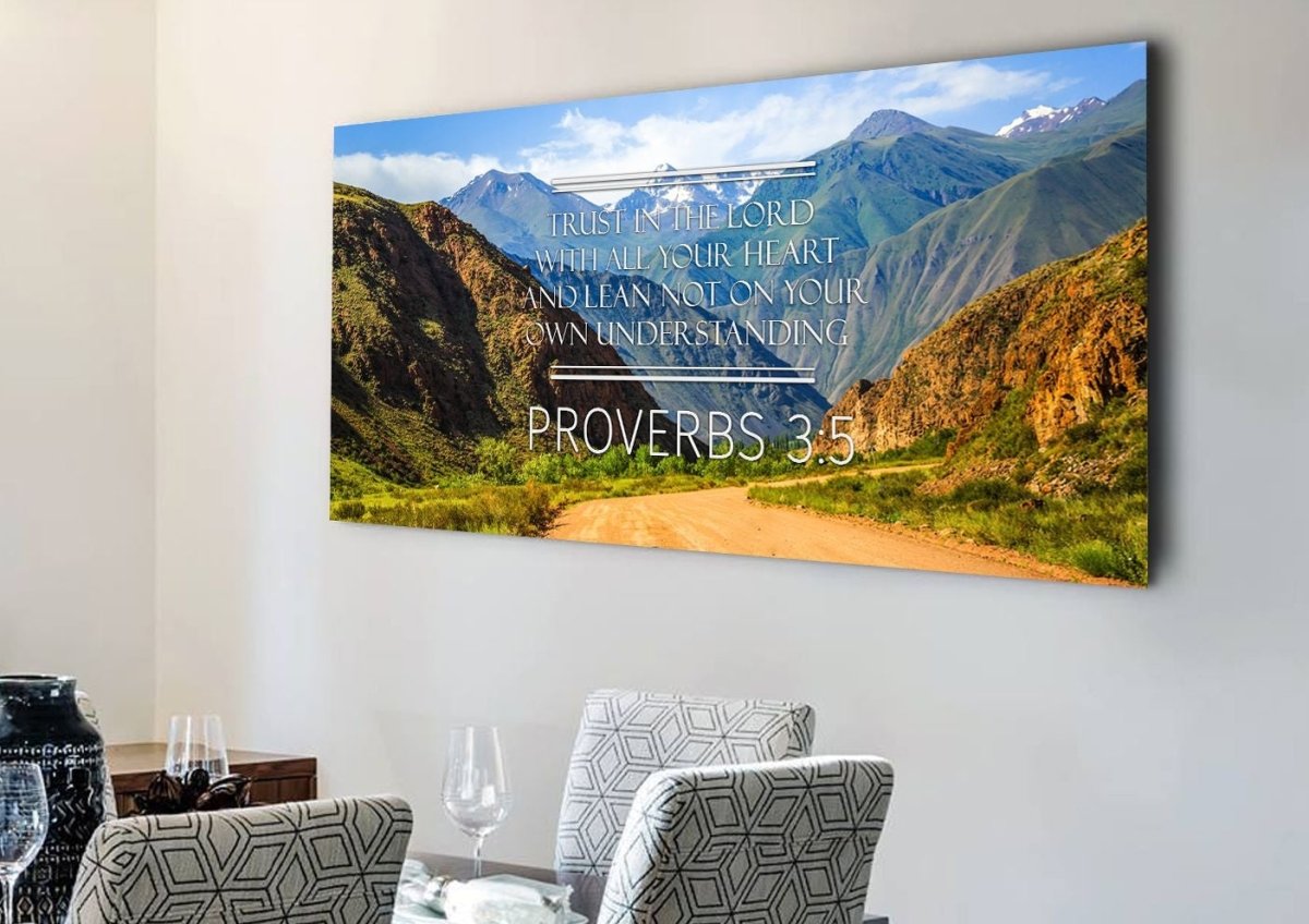 Proverbs 35 #3 Kjv Trust In The Lord With All Thine Heart Bible Verse Wall Art Canvas - Christian Canvas Wall Art