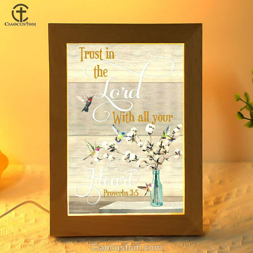 Proverbs 35 Hummingbird Scripture Christian Frame Lamp Prints - Bible Verse Wooden Lamp - Scripture Night Light