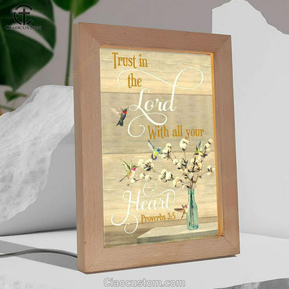 Proverbs 35 Hummingbird Scripture Christian Frame Lamp Prints - Bible Verse Wooden Lamp - Scripture Night Light