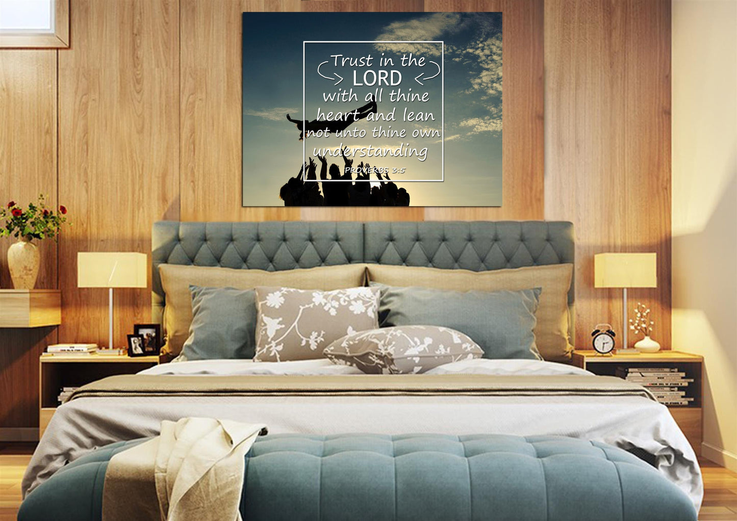 Proverbs 35 Kjv Trust In The Lord With All Thine Heart Bible Verse Wall Art Canvas - Christian Canvas Wall Art