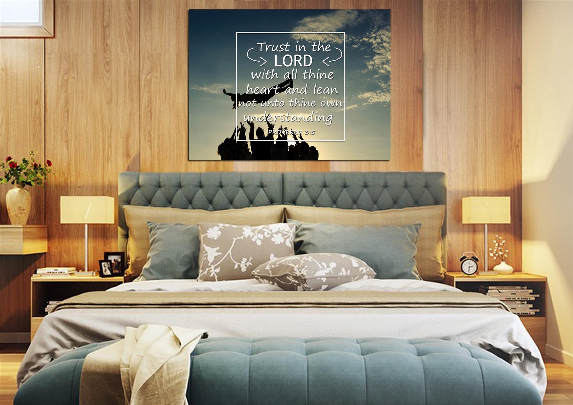 Proverbs 35 Kjv Trust In The Lord With All Thine Heart Bible Verse Wall Art Canvas - Christian Canvas Wall Art