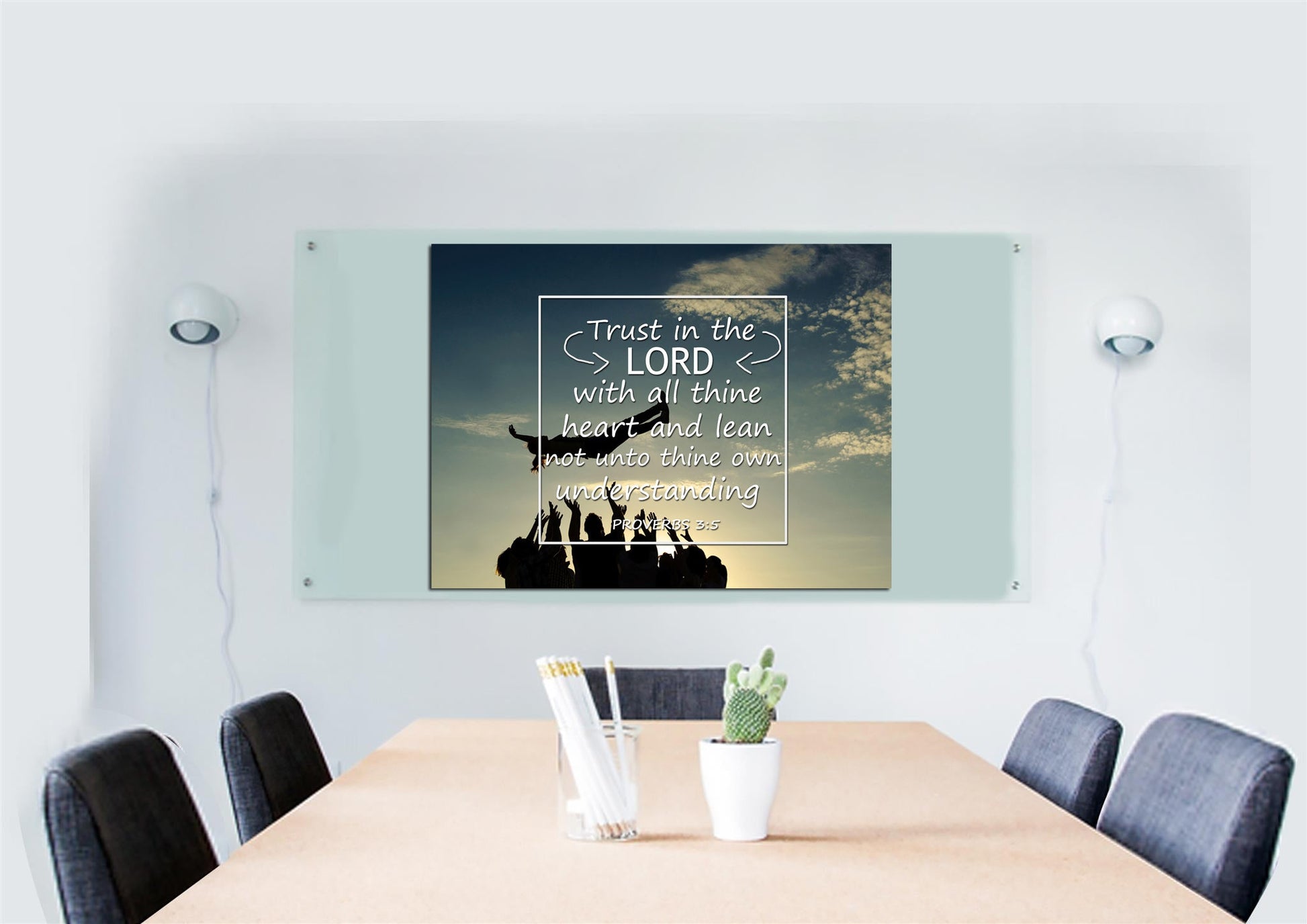 Proverbs 35 Kjv Trust In The Lord With All Thine Heart Bible Verse Wall Art Canvas - Christian Canvas Wall Art