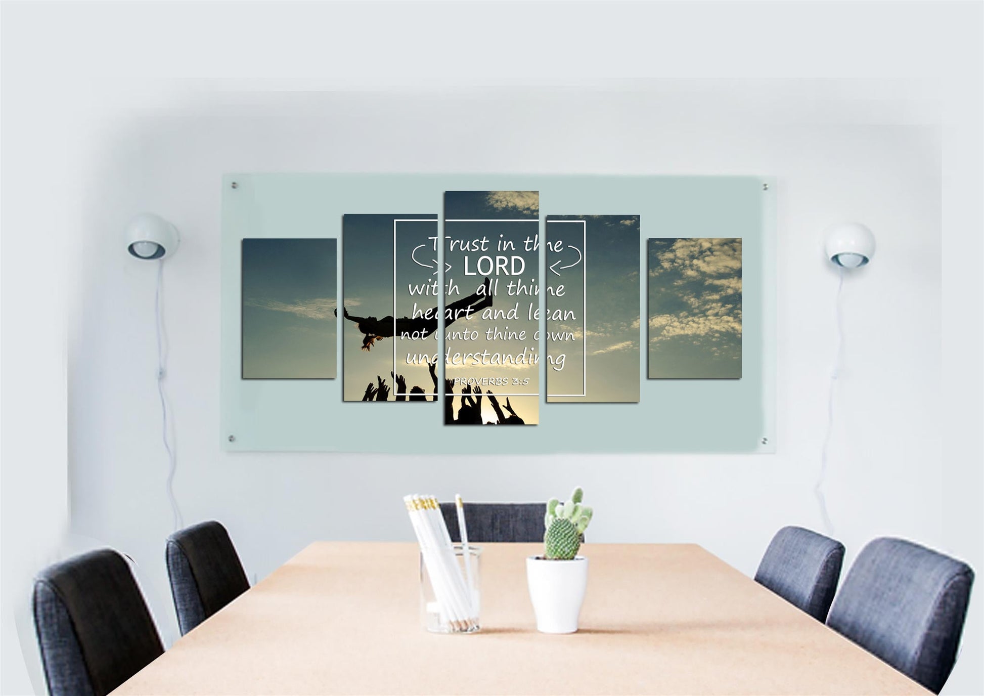 Proverbs 35 Kjv Trust In The Lord With All Thine Heart Bible Verse Wall Art Canvas - Christian Canvas Wall Art