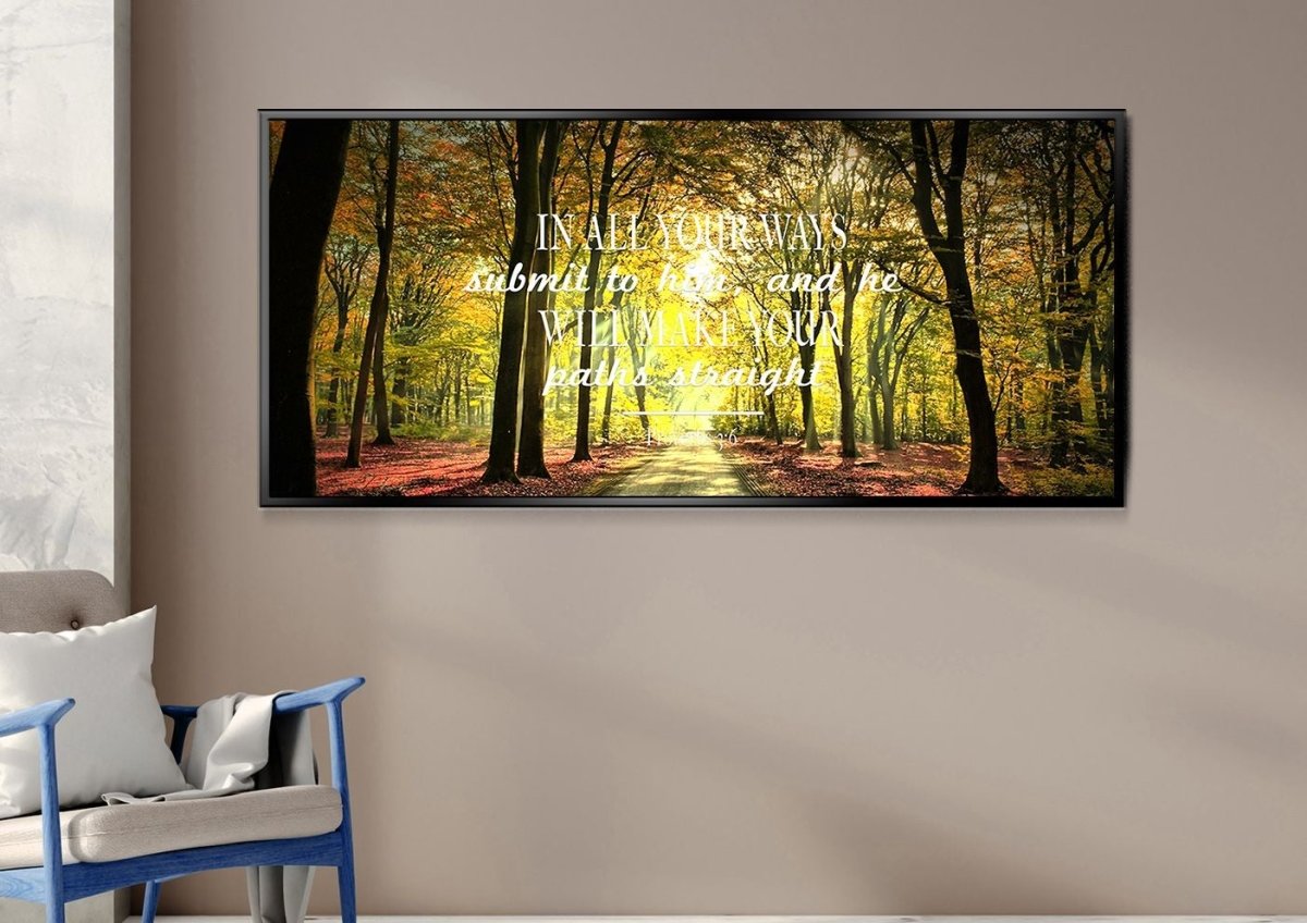 Proverbs 36 #6 Niv In All Your Ways Submit To Him Bible Verse Wall Art Canvas - Christian Canvas Wall Art