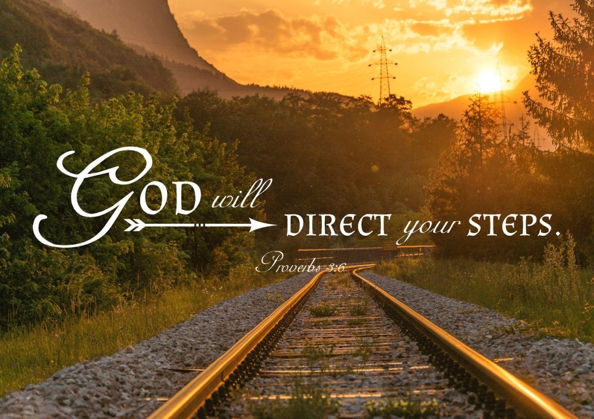 Proverbs 36 God Will Direct Your Steps Bible Verse Canvas Wall Art - Christian Canvas Wall Art