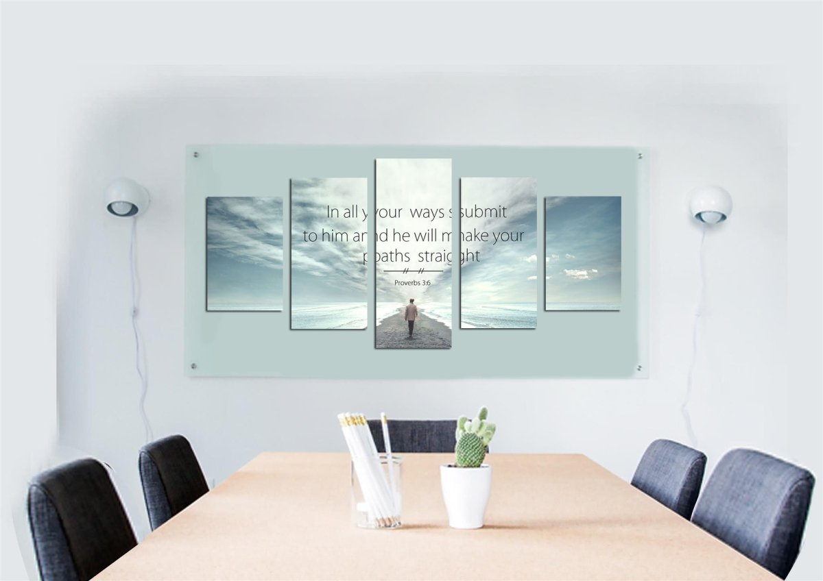 Proverbs 36 Niv In All Your Ways Submit To Him Bible Verse Wall Art Canvas - Christian Canvas Wall Art