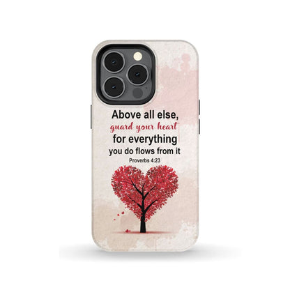 Proverbs 423 Above All Else Guard Your Heart Christian Phone Case- Iphone Samsung Cases Christian