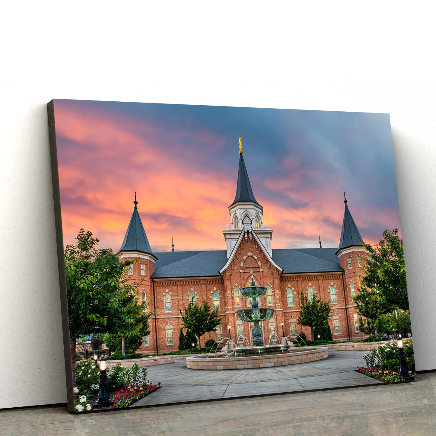 Provo City Center Temple Fountain Of Living Water Canvas Wall Art - Jesus Christ Picture - Canvas Christian Wall Art