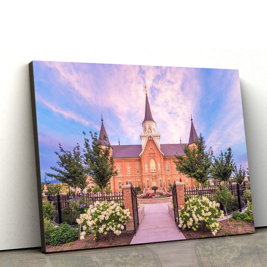 Provo City Center Temple Garden Courtyard Canvas Wall Art - Jesus Christ Picture - Canvas Christian Wall Art