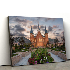 Provo City Center Temple Sunrise Canvas Wall Art - Jesus Christ Picture - Canvas Christian Wall Art