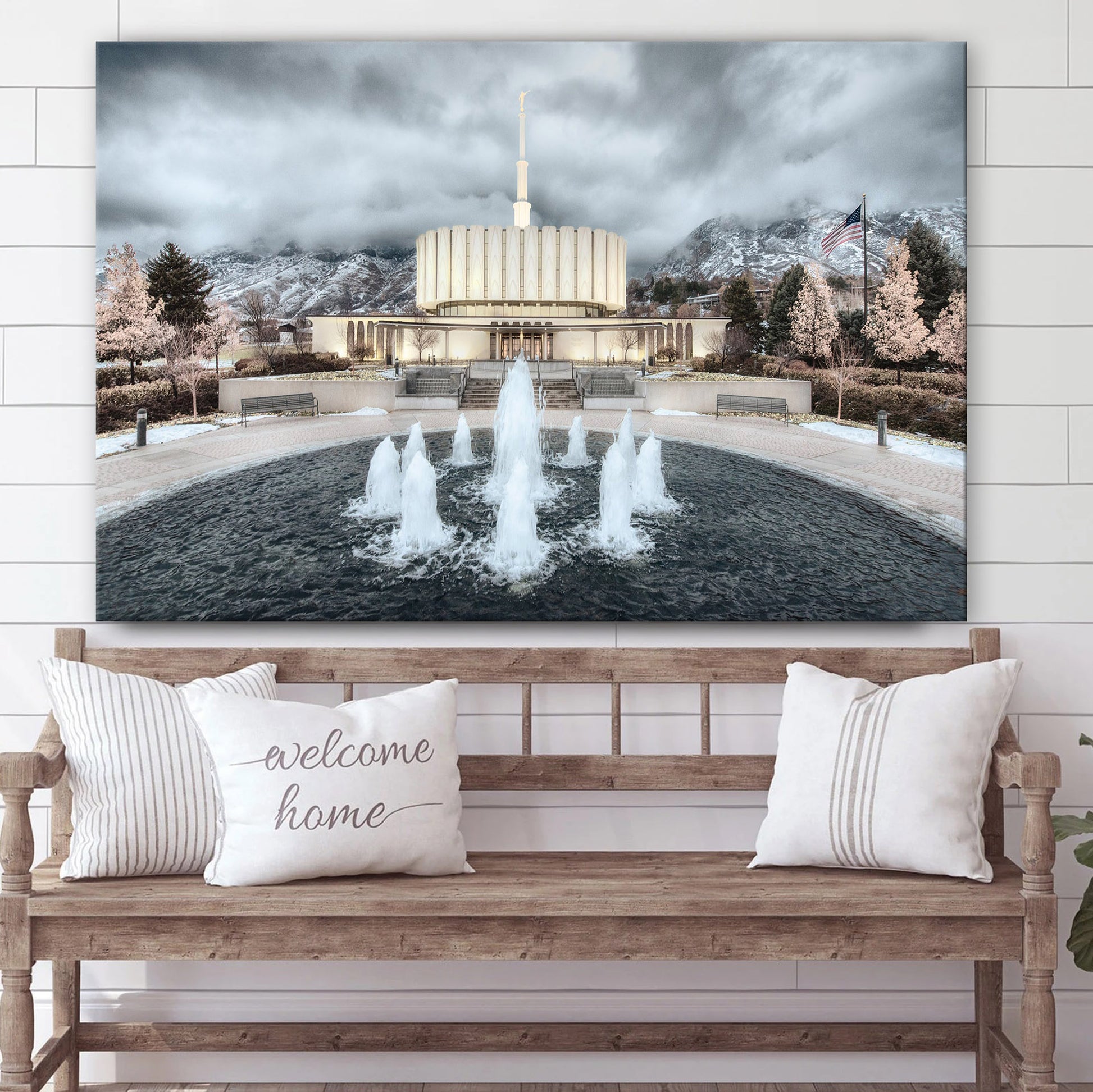 Provo Temple Chrome Series Canvas Wall Art - Jesus Christ Picture - Canvas Christian Wall Art