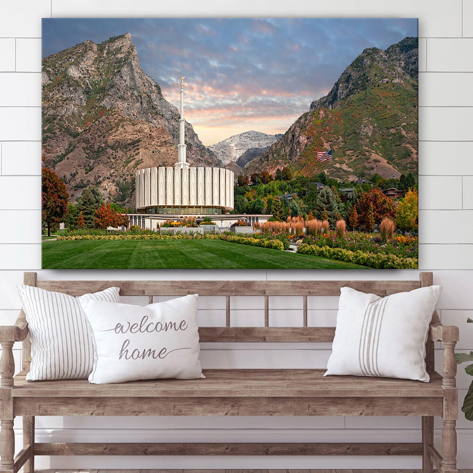 Provo Temple Late Summer Canvas Wall Art - Jesus Christ Picture - Canvas Christian Wall Art