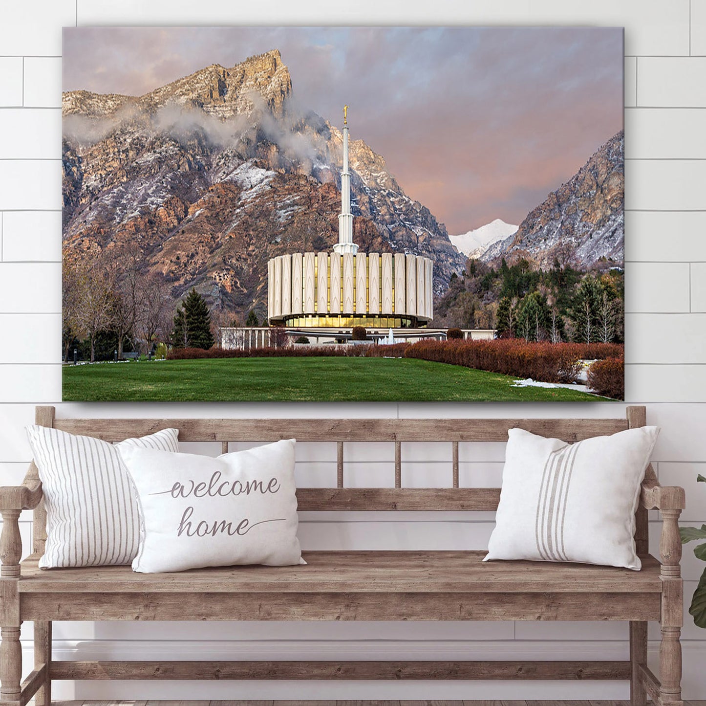 Provo Temple Spring Snow Canvas Wall Art - Jesus Christ Picture - Canvas Christian Wall Art