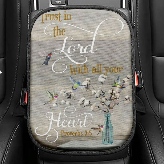 Psalm 1071 Niv Give Thanks To The Lord Seat Box Cover, Bible Verse Car Center Console Cover, Scripture Car Interior Accessories