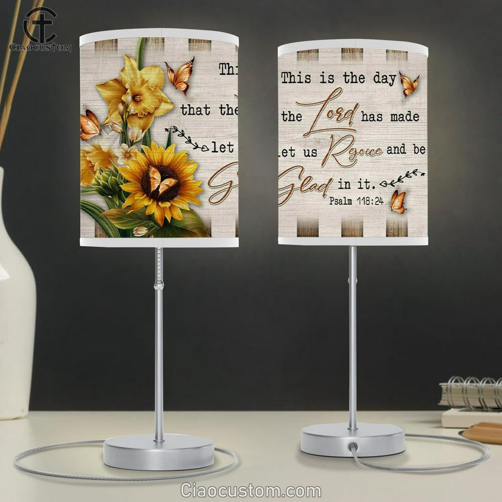 Psalm 11824 Lamp Art This Is The Day That The Lord Has Made Table Lamp For Bedroom - Christian Room Decor