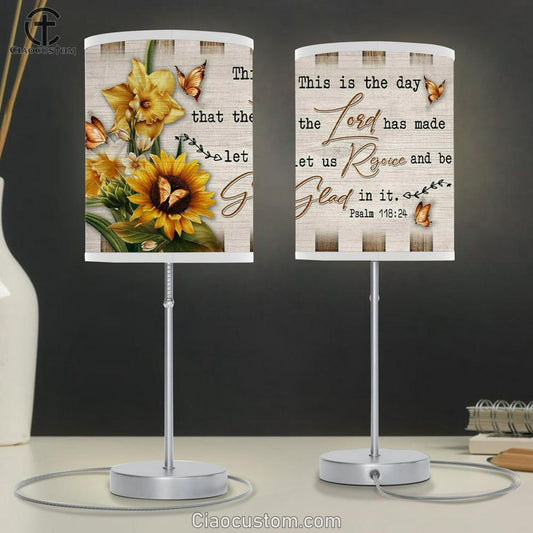 Psalm 11824 Lamp Art This Is The Day That The Lord Has Made Table Lamp For Bedroom - Christian Room Decor