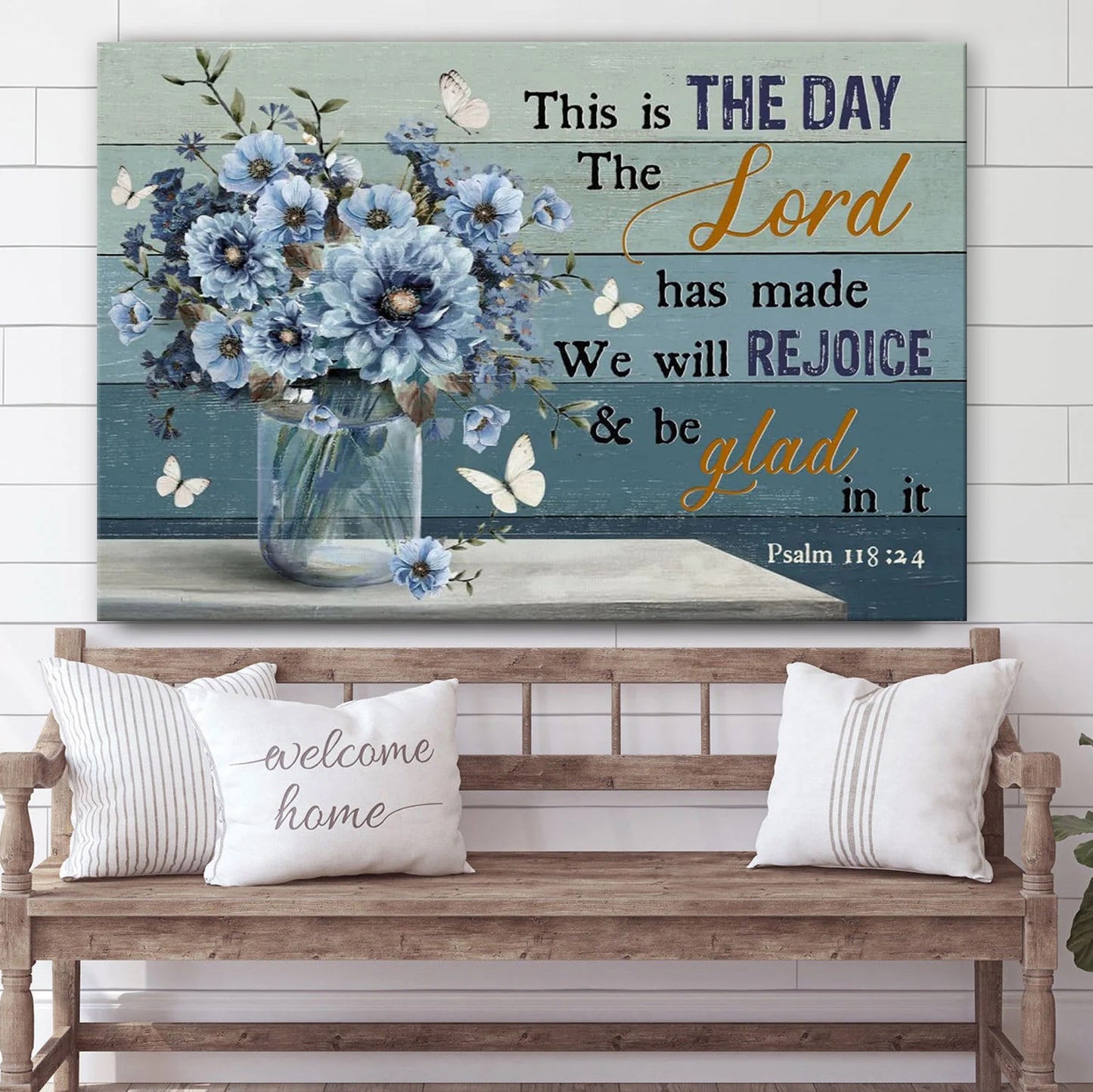 Psalm 11824 This Is The Day Lord Has Made Wall Art Canvas Flowers Bible Verse Decor