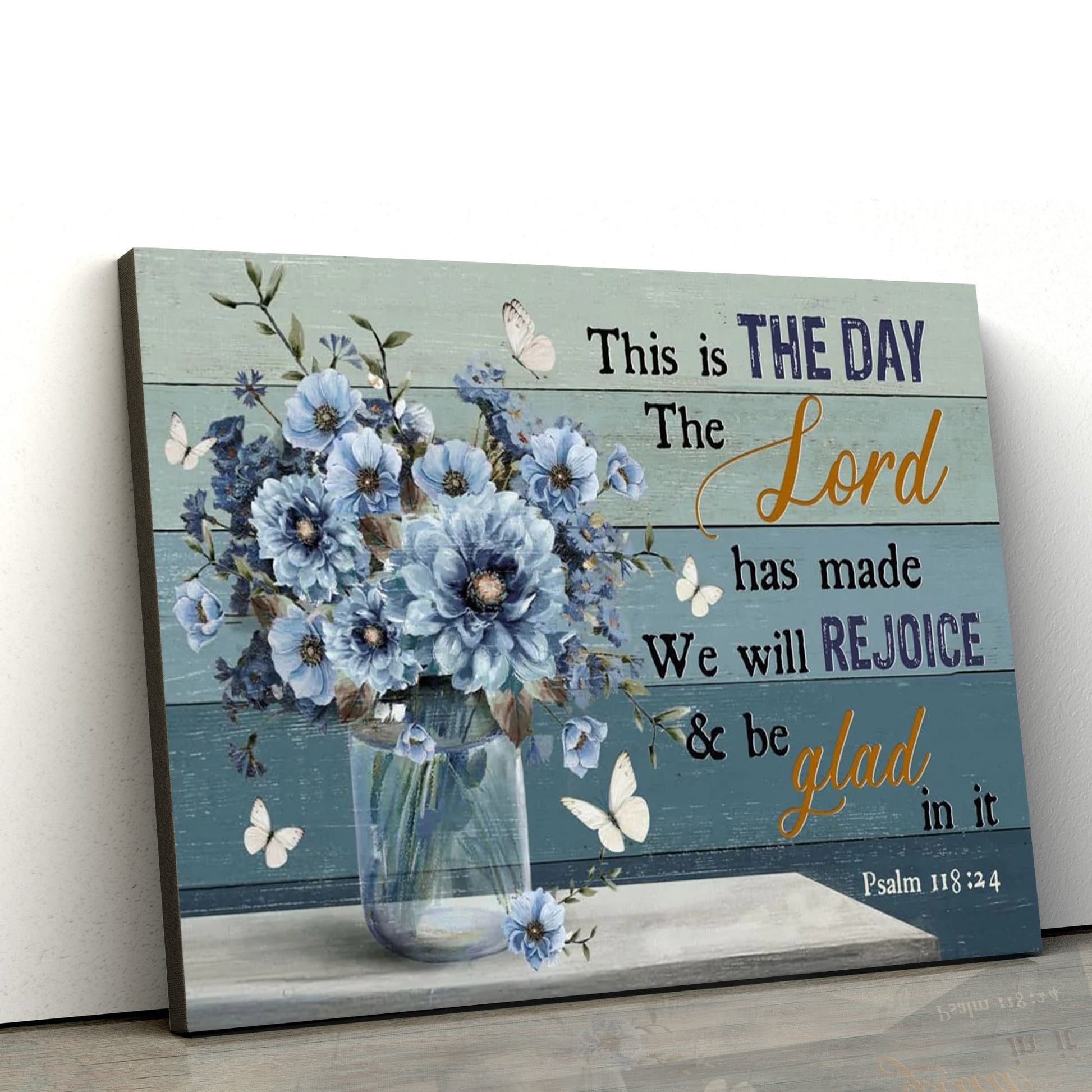Psalm 11824 This Is The Day Lord Has Made Wall Art Canvas Flowers Bible Verse Decor