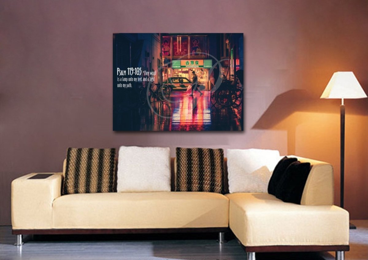 Psalm 119105 Thy Word Is A Lamp Unto My Feet Canvas Wall Art Print - Christian Canvas Wall Art