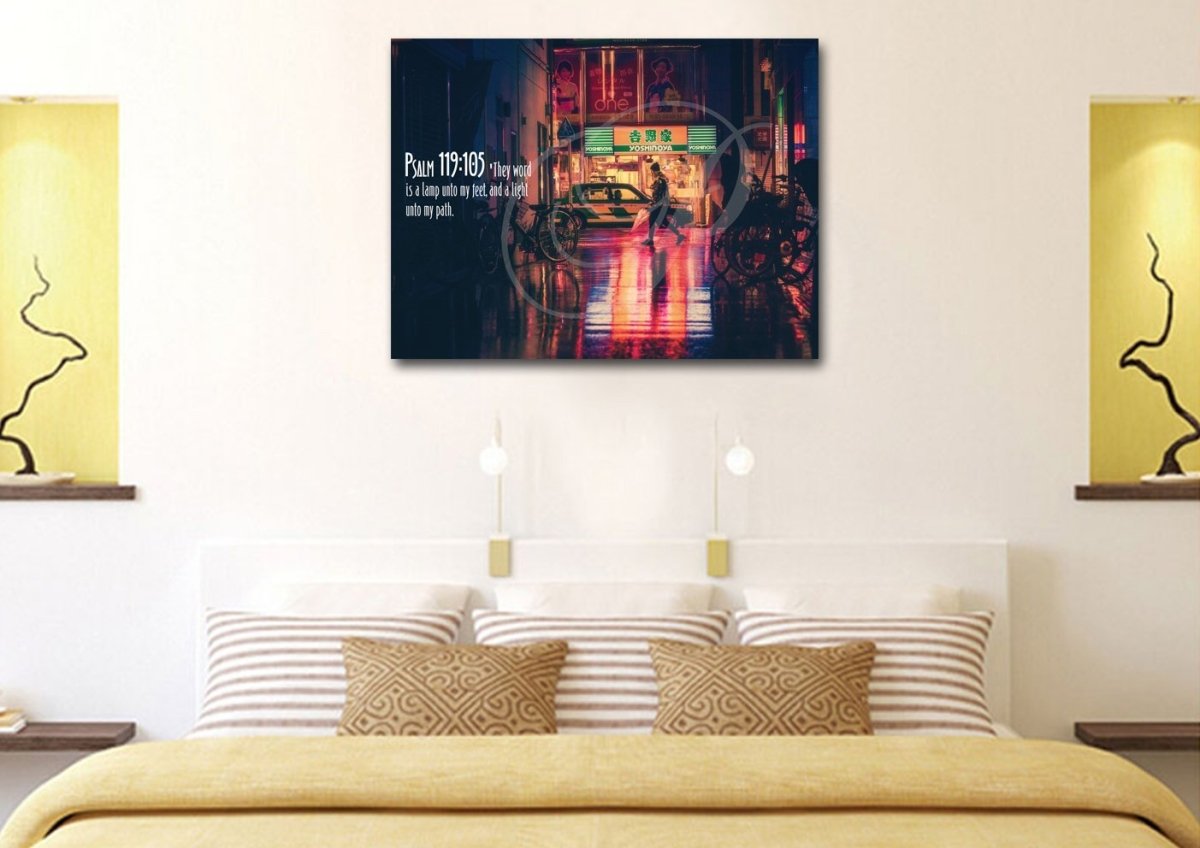 Psalm 119105 Thy Word Is A Lamp Unto My Feet Canvas Wall Art Print - Christian Canvas Wall Art