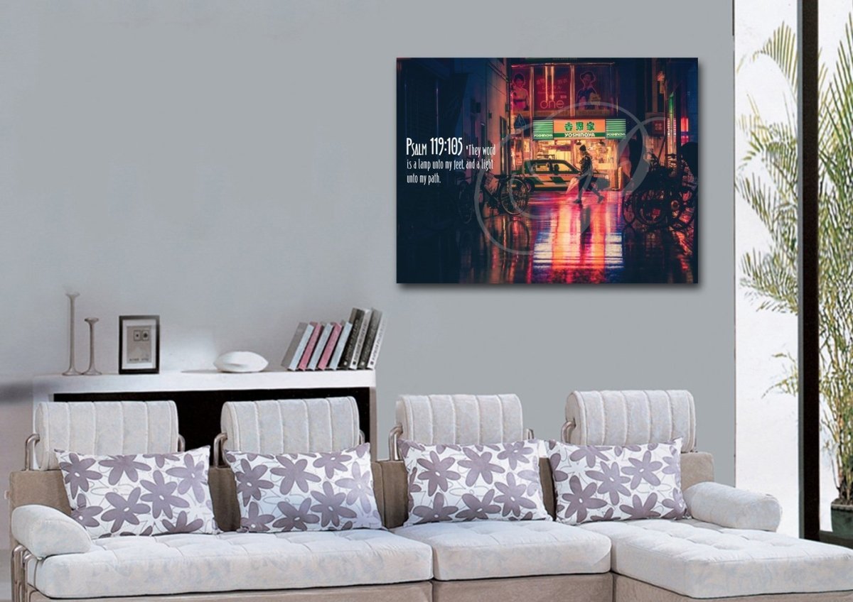 Psalm 119105 Thy Word Is A Lamp Unto My Feet Canvas Wall Art Print - Christian Canvas Wall Art