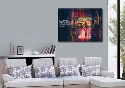 Psalm 119105 Thy Word Is A Lamp Unto My Feet Canvas Wall Art Print - Christian Canvas Wall Art