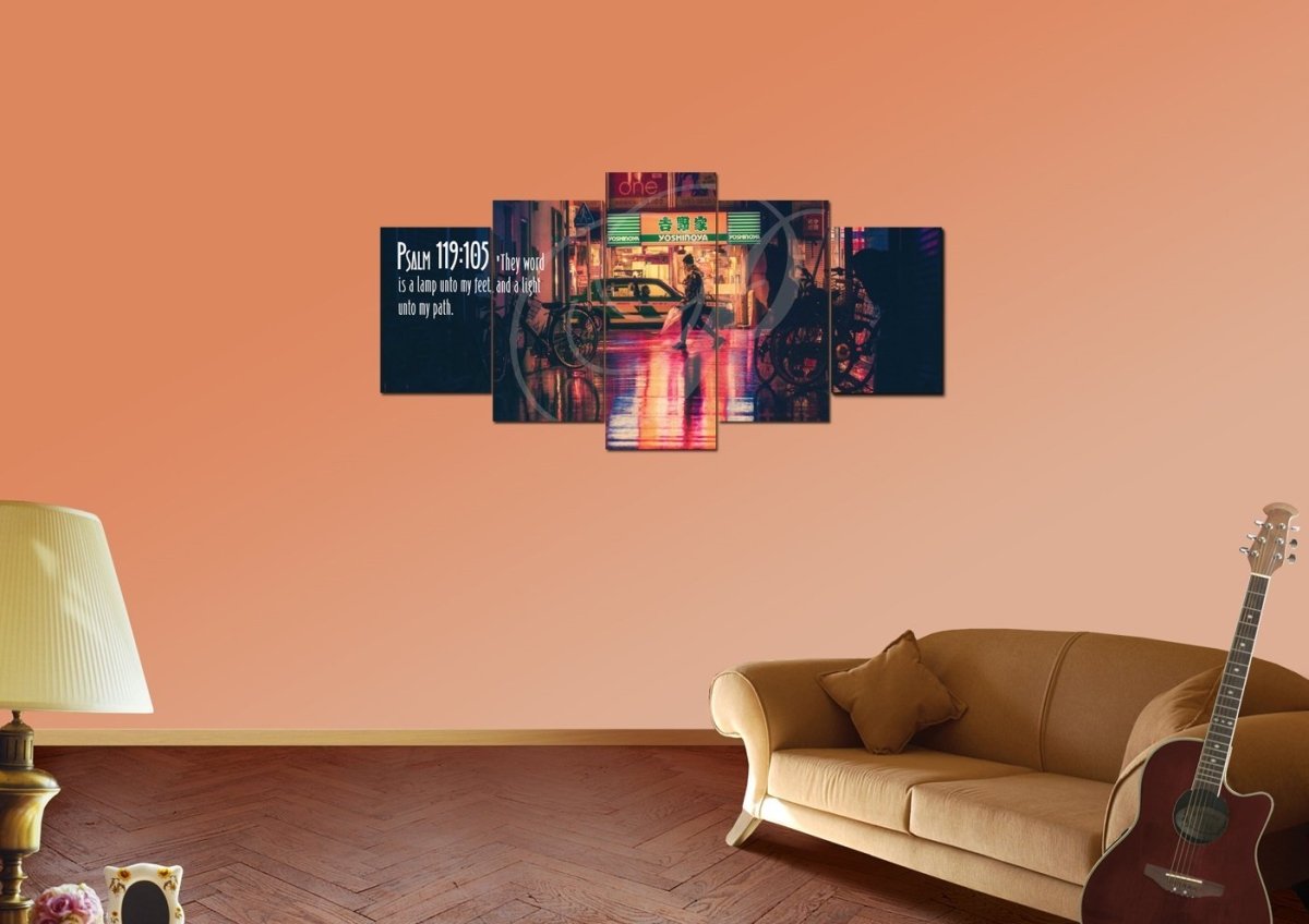 Psalm 119105 Thy Word Is A Lamp Unto My Feet Canvas Wall Art Print - Christian Canvas Wall Art