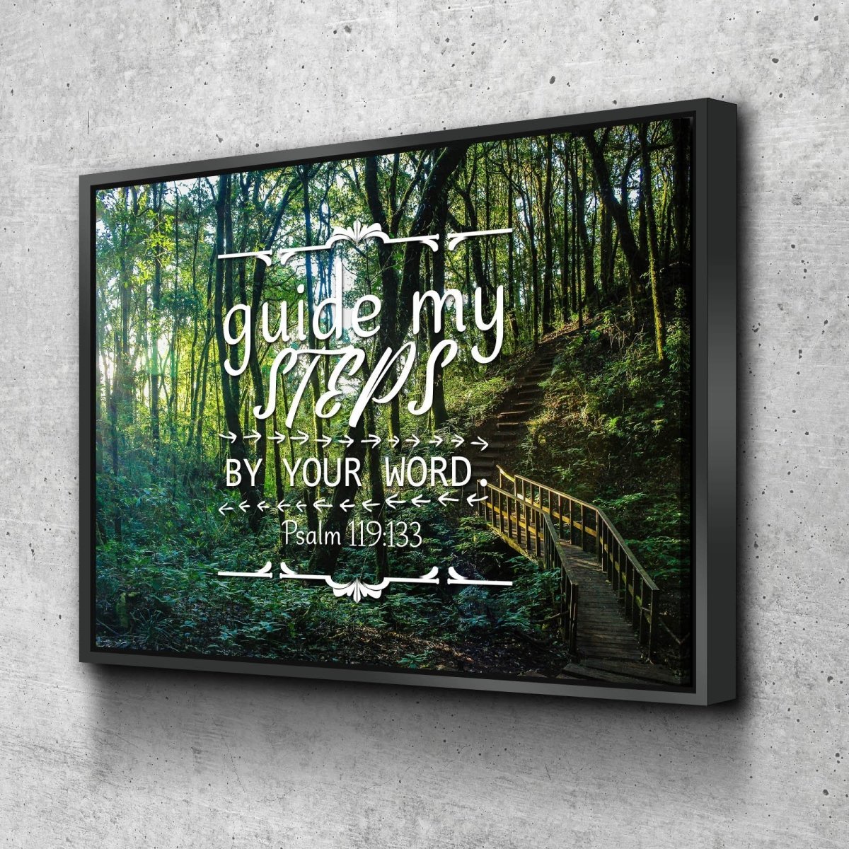 Psalm 119133 Guide My Steps By Your Word Canvas Wall Art Print - Christian Canvas Wall Art