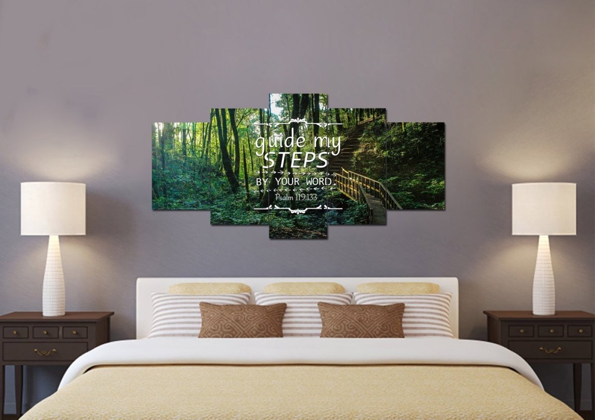 Psalm 119133 Guide My Steps By Your Word Canvas Wall Art Print - Christian Canvas Wall Art