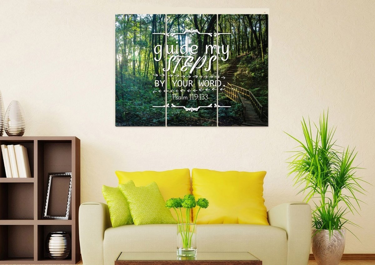 Psalm 119133 Guide My Steps By Your Word Canvas Wall Art Print - Christian Canvas Wall Art