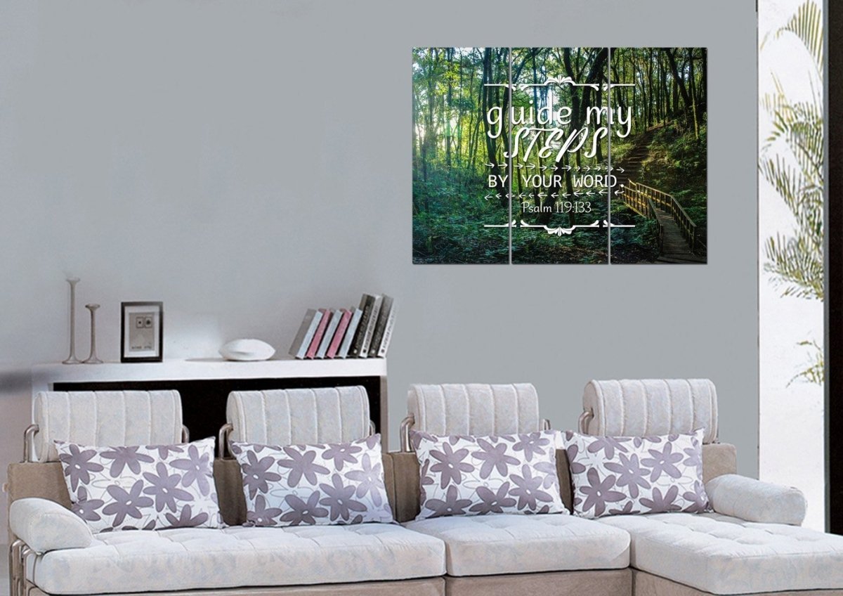 Psalm 119133 Guide My Steps By Your Word Canvas Wall Art Print - Christian Canvas Wall Art