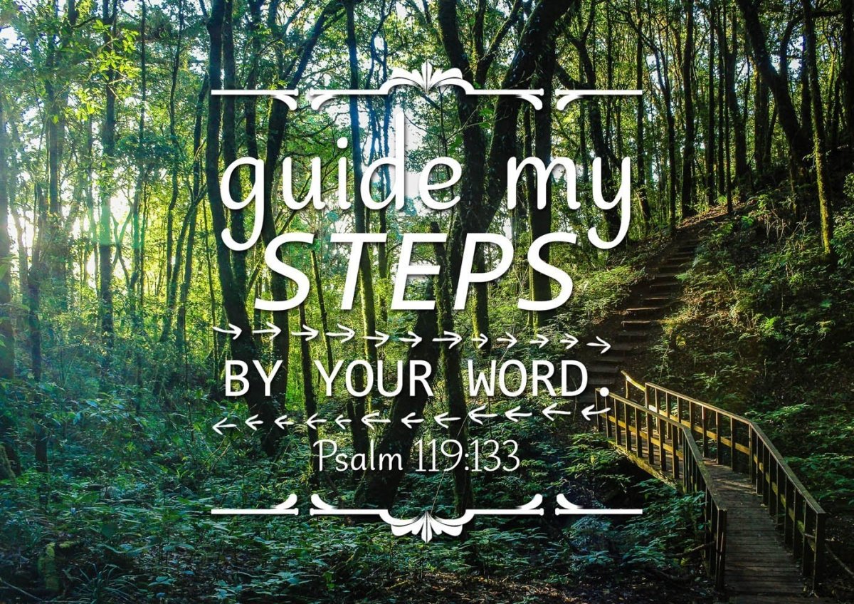 Psalm 119133 Guide My Steps By Your Word Canvas Wall Art Print - Christian Canvas Wall Art