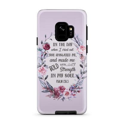 Psalm 1383 In The Day When I Cried Out Floral Phone Case - Bible Verse Phone Cases- Iphone Samsung Cases Christian