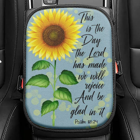 Psalm 13914 I Am Fearfully And Wonderfully Made Personalized Seat Box Cover, Religious Car Center Console Cover, Bible Car Interior Accessories