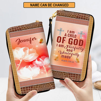 Psalm 13914 Scripture Gifts For Christ Women I Am Fearfully And Wonderfully Made Clutch Purse For Women - Personalized Name