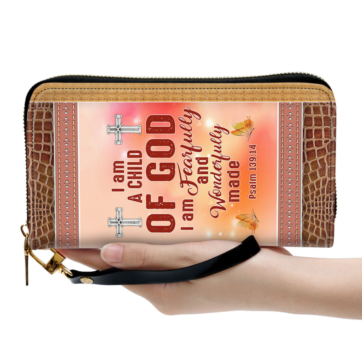 Psalm 13914 Scripture Gifts For Christ Women I Am Fearfully And Wonderfully Made Clutch Purse For Women - Personalized Name
