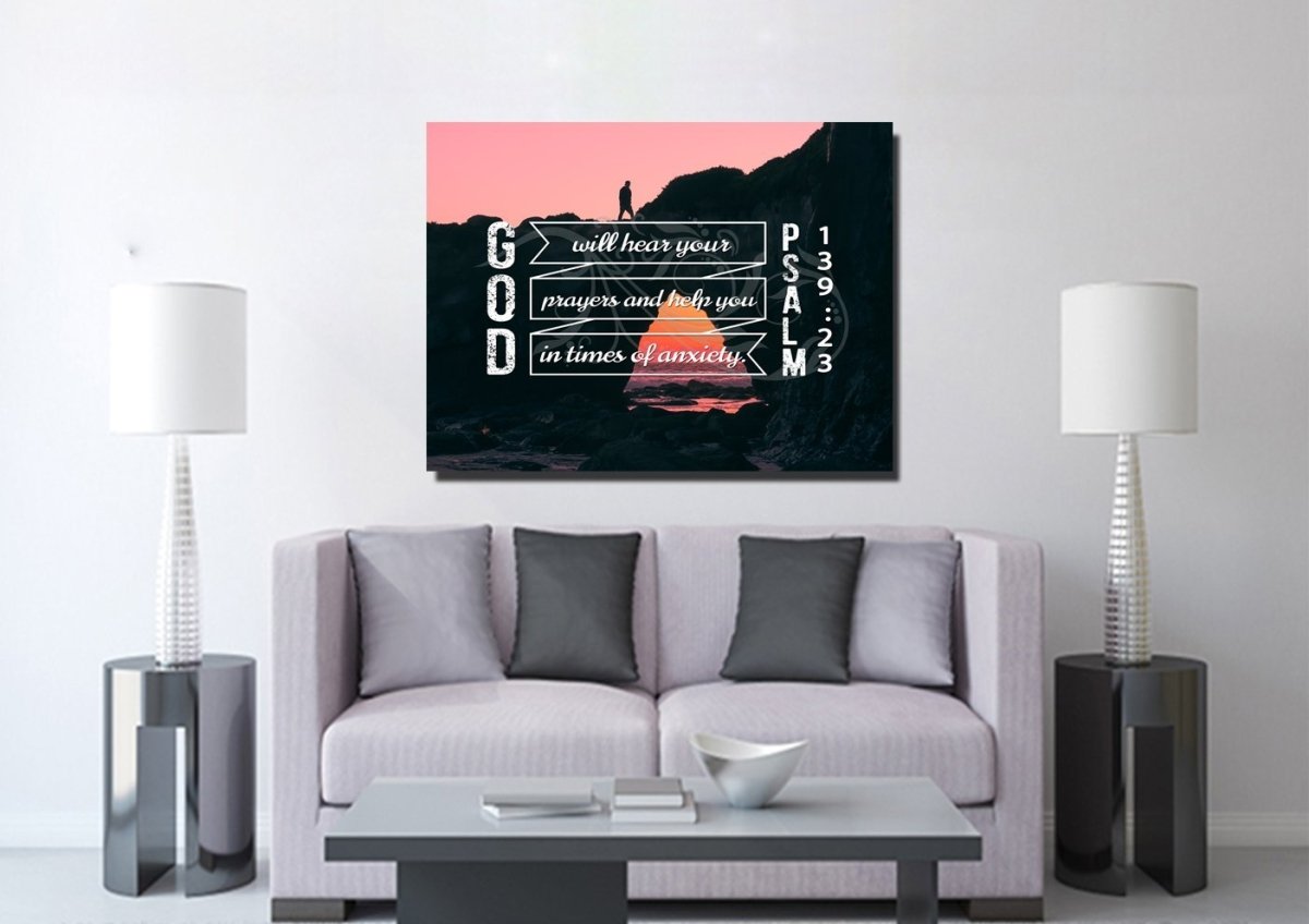 Psalm 13923 Canvas Wall Art Print - Christian Canvas Wall Art