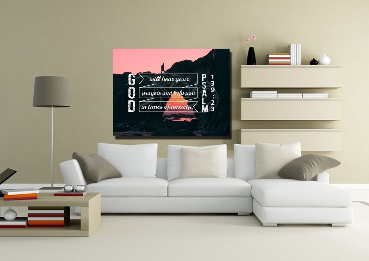 Psalm 13923 Canvas Wall Art Print - Christian Canvas Wall Art