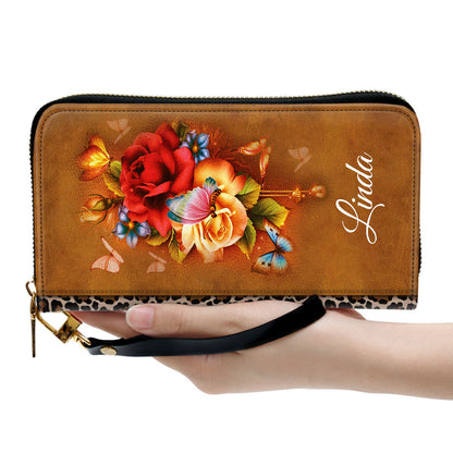 Psalm 13923 Religious Gifts For Women Rose Clutch Purse For Women - Personalized Name - Christian Gifts For Women