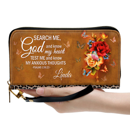 Psalm 13923 Rose And Butterfly Religious Gifts For Women Clutch Purse For Women - Personalized Name - Christian Gifts For Women