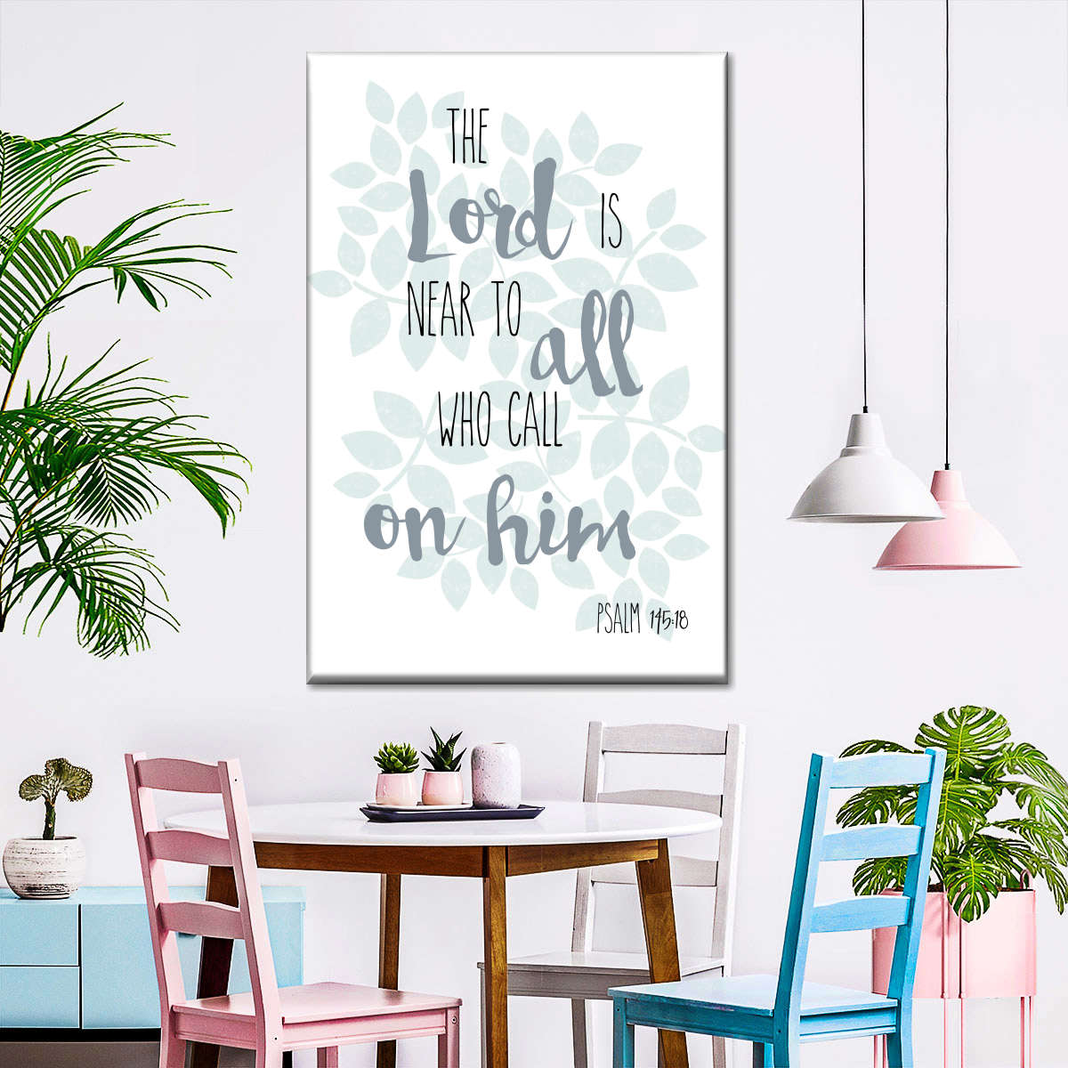 Psalm 14518 The Lord Is Near Wall Art Canvas - Canvas Religious Wall Art - Christian Wall Decor Living Room
