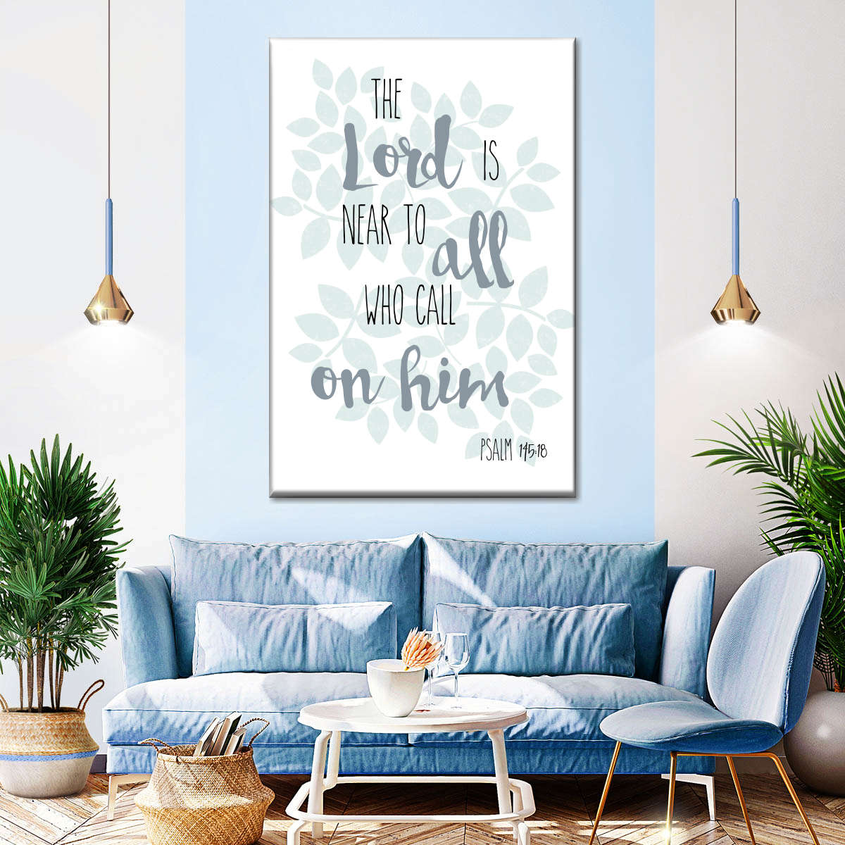 Psalm 14518 The Lord Is Near Wall Art Canvas - Canvas Religious Wall Art - Christian Wall Decor Living Room