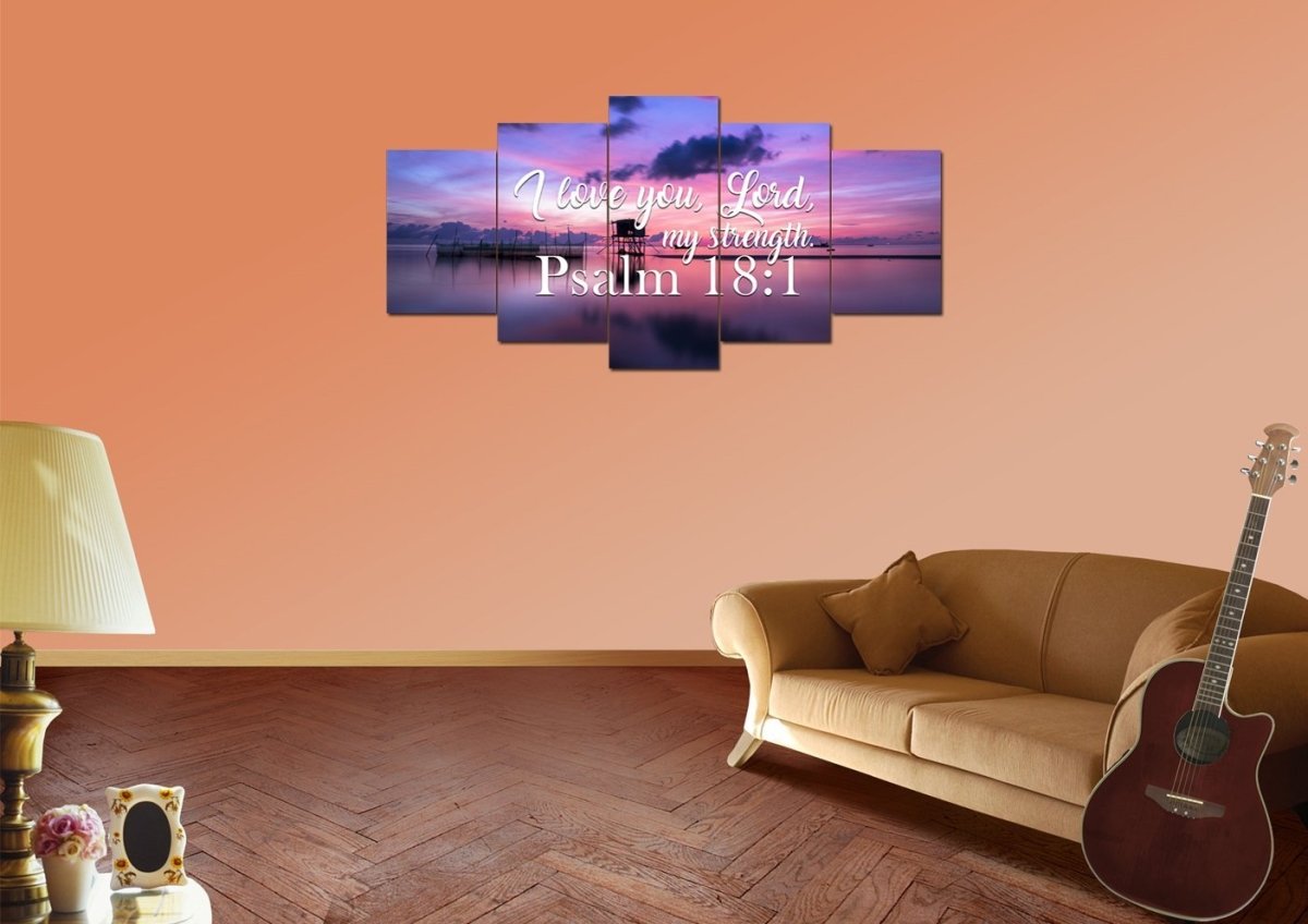 Psalm 181 I Love You Lord, My Strength' Canvas Wall Art Print S - Christian Canvas Wall Art